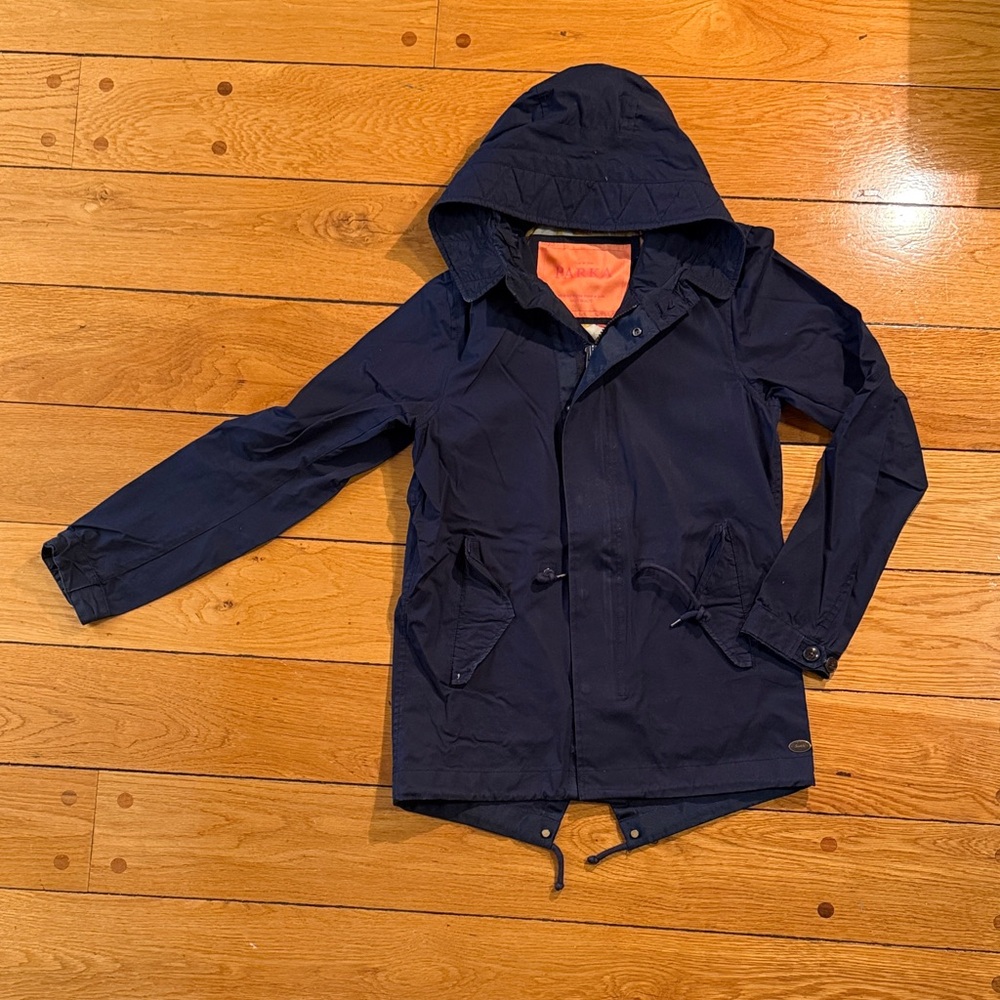 Scotch & Sofa Navy Hooded Parka Jacket
